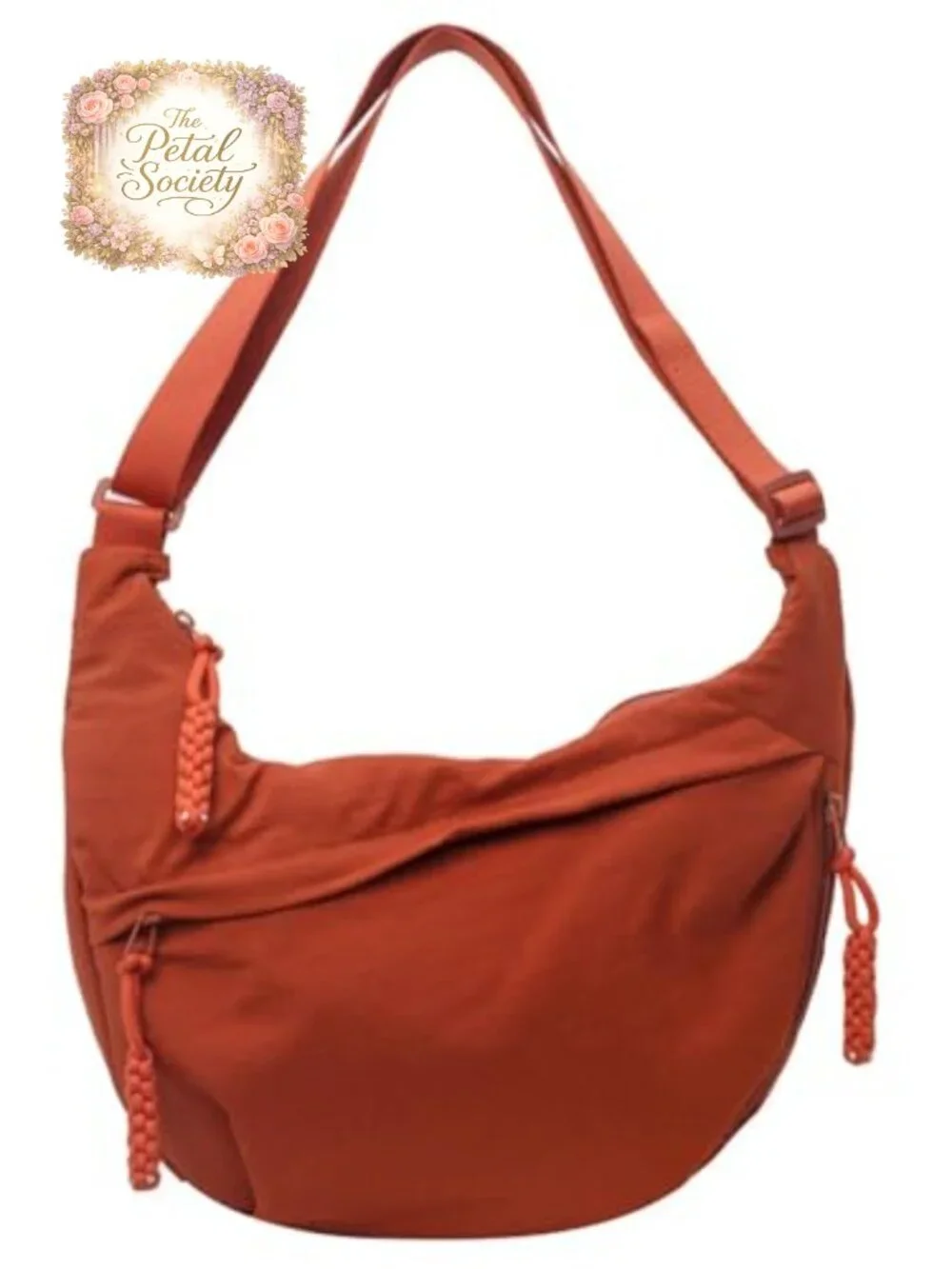 Women's Hobo Crescent Shoulder Bag Nylon Canvas Crossbody Slouchy Corduroy Purse